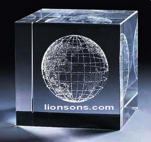 3d laser etched crystal cube