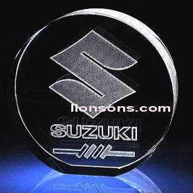 crystal plaque with 3d laser engraved custom logo and brand