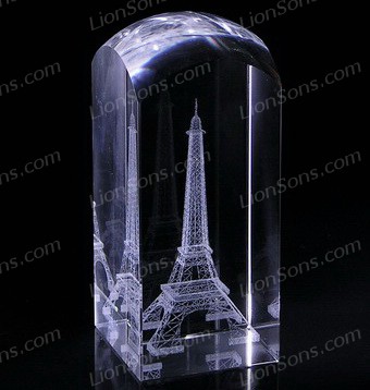 Dome top crystal cube paperweight