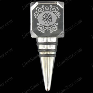 cube crystal wine stopper