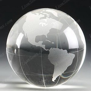optical crystal world globe