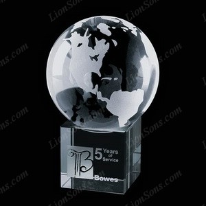 crystal world globe stand on base
