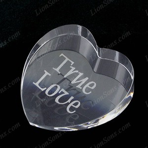 heart-shaped crystal paper weight