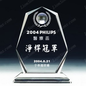 optical crystal plaque award engraved