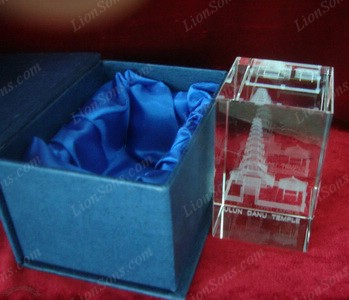 blue gift box for 3d laser crystal